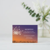 Zonsondergang paardenbloem bruiloft receptie informatiekaartje (Staand voorkant)