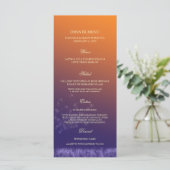 Zonsondergang paardenbloemen Ombre bruiloft diner Menu (Staand voorkant)