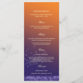 Zonsondergang paardenbloemen Ombre bruiloft diner Menu