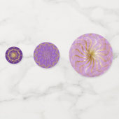 Zonsondergang Paarse en Goud Confetti (Achterkanten)