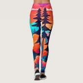 Zonsondergang Pad Door Herfst Bos Leggings (Achterkant)