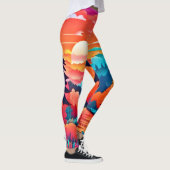 Zonsondergang Pad Door Herfst Bos Leggings (Rechts)