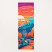 Zonsondergang Pad Door Herfstbos Yogamat (Voorkant)