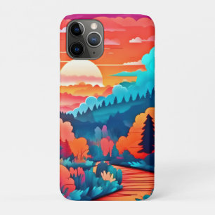 Zonsondergang pad door het herfstbos Case-Mate iPhone case