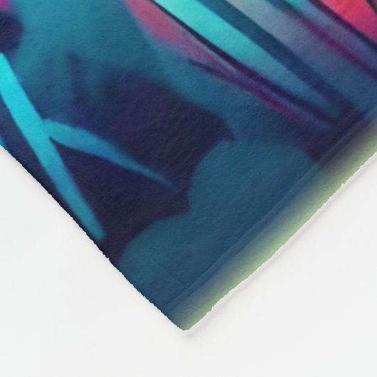 Zonsondergang pad door het herfstbos fleece deken (Hoek)