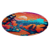 Zonsondergang pad door het herfstbos snijplank (Hoek)