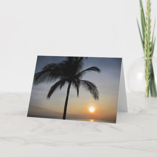 zonsondergang palm kaart (Voorkant)