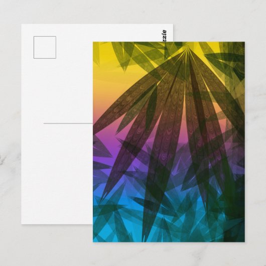 Zonsondergang Palmbladeren Briefkaart (Voorkant / Achterkant)