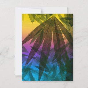 Zonsondergang Palmbladeren Briefkaart