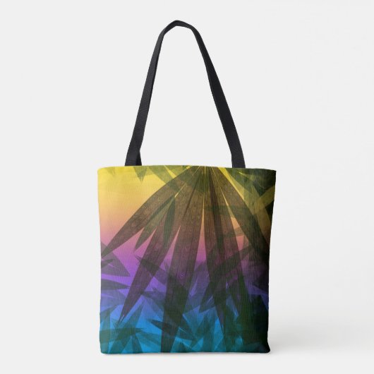 Zonsondergang Palmbladeren Tote Bag (Achterkant)