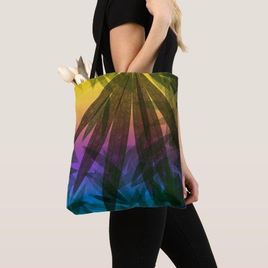 Zonsondergang Palmbladeren Tote Bag (Dichtbij)