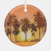 Zonsondergang palmbomen Sri Lanka Glas Ornament (Voorkant)