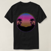 Zonsondergang Palmbomen Zomer Vakantie Strand Trop T-shirt (Design voorkant)
