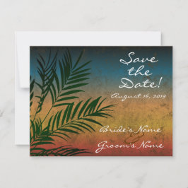 Zonsondergang Palmboom Tak Save the Date Kaart