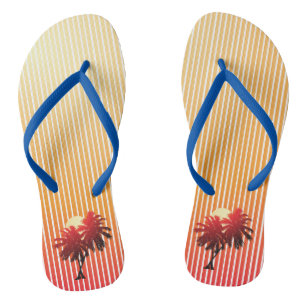 Zonsondergang Palmboom Tropische Vakantie Teenslippers