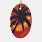 Zonsondergang palmen keramisch ornament (Links)