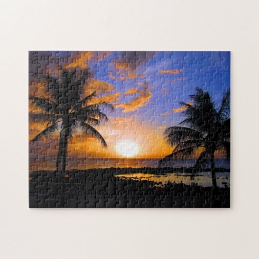 zonsondergang palmen legpuzzel (Horizontaal)