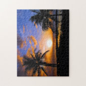 zonsondergang palmen legpuzzel (Verticaal)