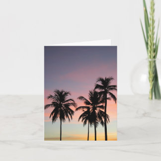 Zonsondergang & Palmen Notecard Kaart