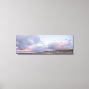 Zonsondergang panorama canvasprint Hollandse kust Canvas Afdruk