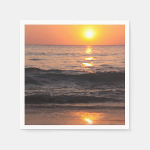 Zonsondergang, papieren servetten