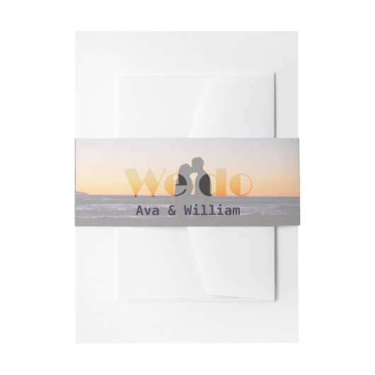 Zonsondergang Photo We Do Wedding Stationery Uitnodigingen Wikkel (Voorkant Voorbeeld)