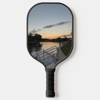 zonsondergang pickle ball racket