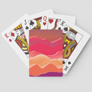 Zonsondergang Pieken Modern Papier Collage Kunst Pokerkaarten