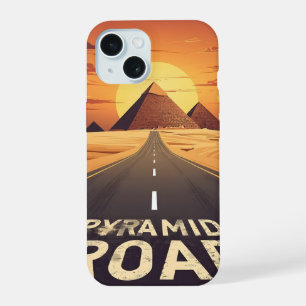 Zonsondergang Piramides Weg Egypte Reis Kunst iPhone 15 Case