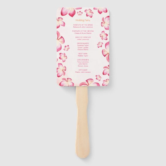 Zonsondergang Plumera Trouwceremonie Programma's Handwaaier (Achterkant)