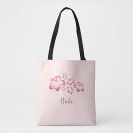 Zonsondergang Plumeria Roze Waterverf Bridal Tote Bag
