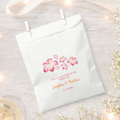 Zonsondergang Plumeria Roze Waterverf Bruiloft Bedankzakje (Geknipt)