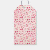 Zonsondergang Plumeria Roze Waterverf bruiloft gun Cadeaulabel (Achterkant)