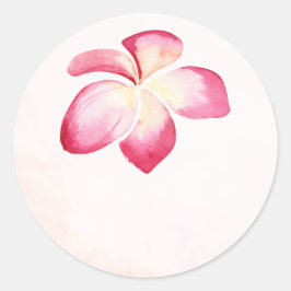 Zonsondergang Plumeria Waterverf bruiloft gunst St Ronde Sticker