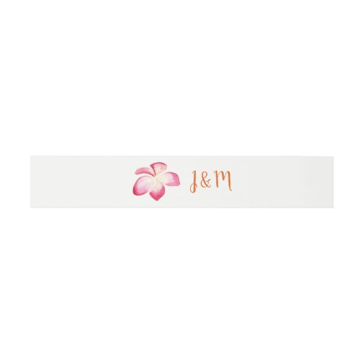 Zonsondergang Plumeria Waterverf Bruiloft Uitnodigingen Wikkel (Vlak)