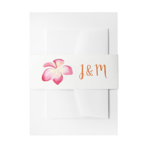 Zonsondergang Plumeria Waterverf Bruiloft Uitnodigingen Wikkel