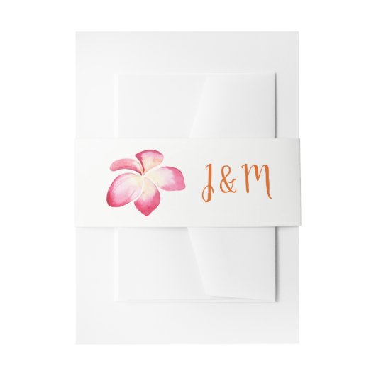 Zonsondergang Plumeria Waterverf Bruiloft Uitnodigingen Wikkel (Voorkant Voorbeeld)