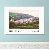 Zonsondergang, Port Isaac, Cornwall Canvas Afdruk (Insitu (Houten vloer))