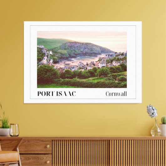 Zonsondergang, Port Isaac, Cornwall Canvas Afdruk (Insitu (Woonkamer))