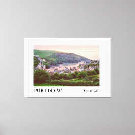 Zonsondergang, Port Isaac, Cornwall Canvas Afdruk