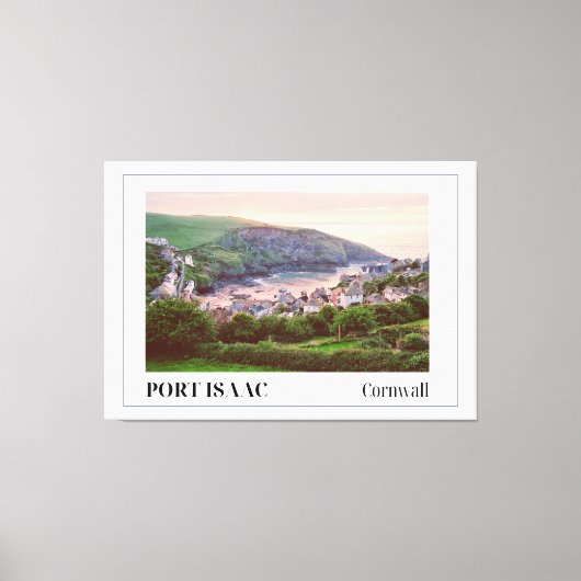 Zonsondergang, Port Isaac, Cornwall Canvas Afdruk (Voorkant)
