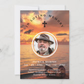 Zonsondergang & Portret Foto Gedenkteken & Gebed Bedankkaart (Voorkant)