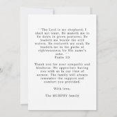 Zonsondergang & Portret Foto Gedenkteken & Gebed Bedankkaart (Achterkant)