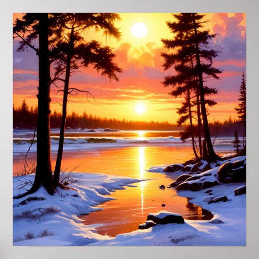 zonsondergang poster (Voorkant)