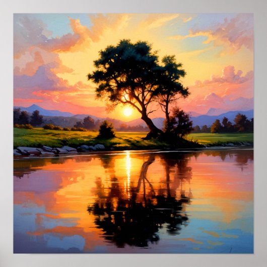 zonsondergang poster (Voorkant)