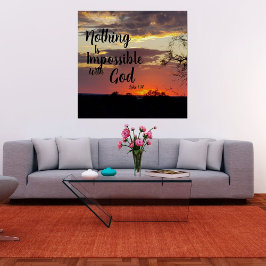 Zonsondergang Poster Niets is Onmogelijk bij God