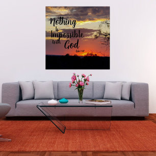 Zonsondergang Poster Niets is Onmogelijk bij God