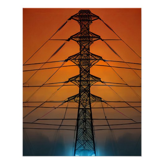 Zonsondergang Pylon Perfect Poster (Voorkant)