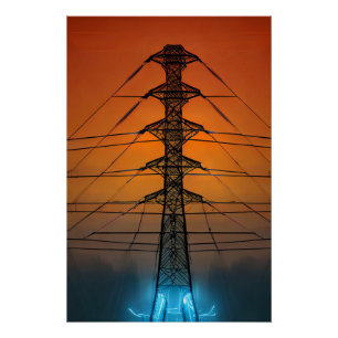 Zonsondergang Pylon Perfect Poster