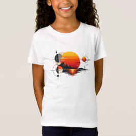 Zonsondergang Raster – Retro Geometrisch Minimalis T-shirt